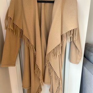 Stunning 100% wool shawl collar wrap sweater.